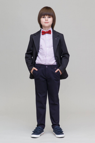 Стильный деловой пиджак из текстиля, коричневый, классика Pan-Mod 4502 серо-коричневый - фото 3