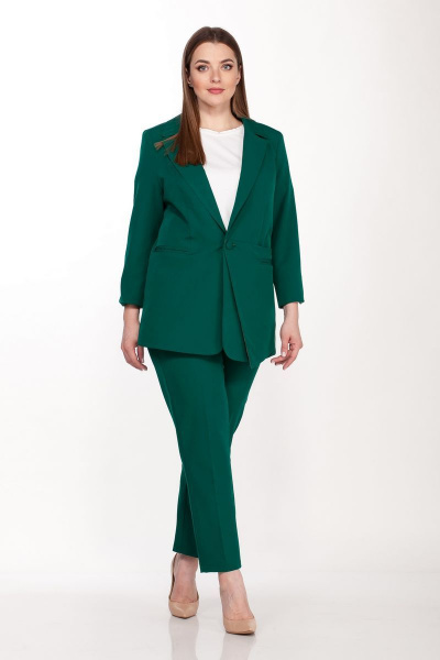 Двухпредметный женский костюм из текстиля с жакетом и брюками Belinga 2113 - фото 3