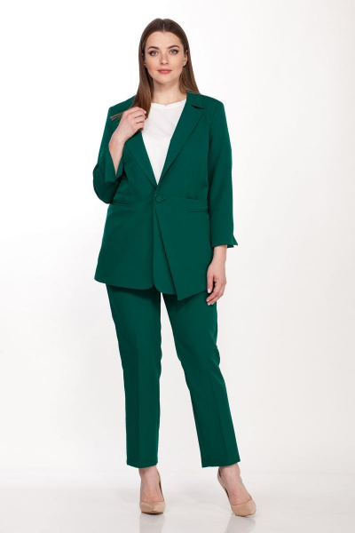 Двухпредметный женский костюм из текстиля с жакетом и брюками Belinga 2113 - фото 2