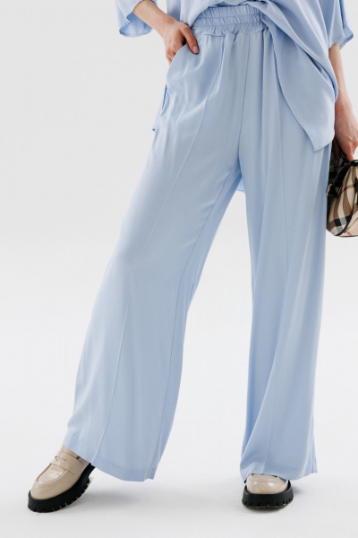 Брюки свободного кроя с широкой резинкой NikVa 564-1 голубой - фото 6