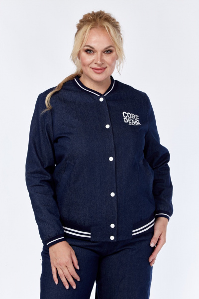 Джинсовый бомбер с карманами и стойкой Felice Woman 2494 - фото 3