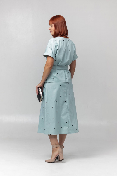 Жакет и юбка трапеции с накладными карманами Соджи 628 голубой - фото 6