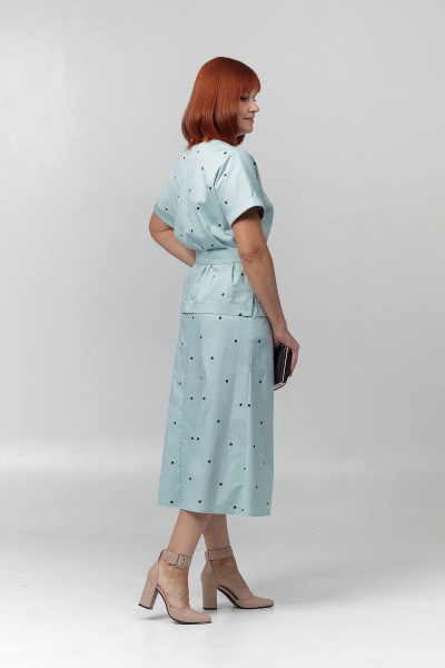 Жакет и юбка трапеции с накладными карманами Соджи 628 голубой - фото 5