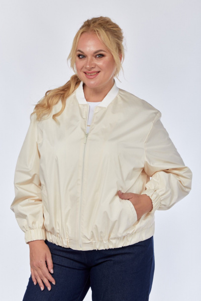 Ветровка с кокеткой и стойкой для демисезона Felice Woman 2489 молочный - фото 6