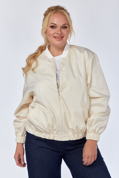 Ветровка с кокеткой и стойкой для демисезона Felice Woman 2489 молочный - фото 1