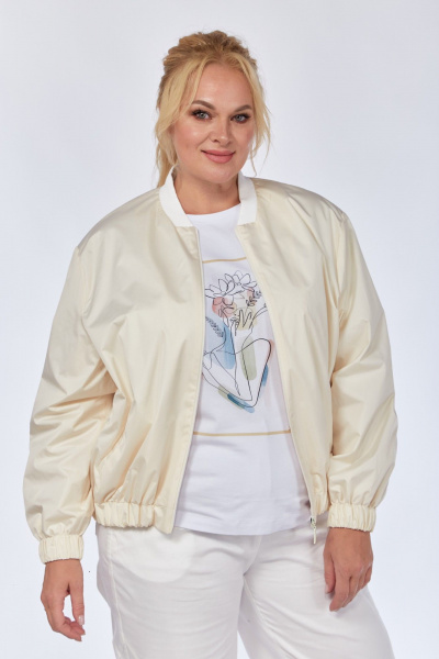 Джинсовый комплект ветровка и брюки бохо Felice Woman 2491 молочный - фото 3