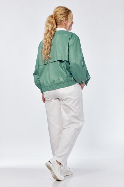 Костюм в стиле бохо из джинсовой ткани белый и зеленый Felice Woman 2492 зеленый - фото 5