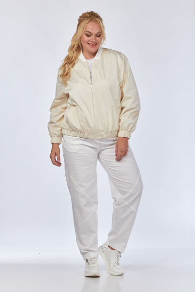 Белые джинсы бохо с декоративными обрезами и карманами Felice Woman 2493 - фото 4