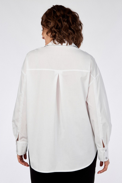 Деловая белая блузка с ушитыми складками и вышивкой Jurimex 3156 - фото 2