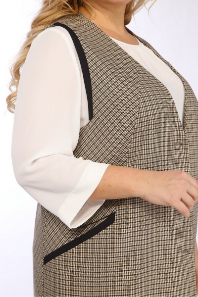 Костюм 3-ка деловой из костюмной ткани с жилеткой Jurimex 3162 - фото 4