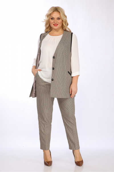Костюм 3-ка деловой из костюмной ткани с жилеткой Jurimex 3162 - фото 3