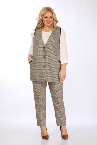 Костюм 3-ка деловой из костюмной ткани с жилеткой Jurimex 3162 - фото 1