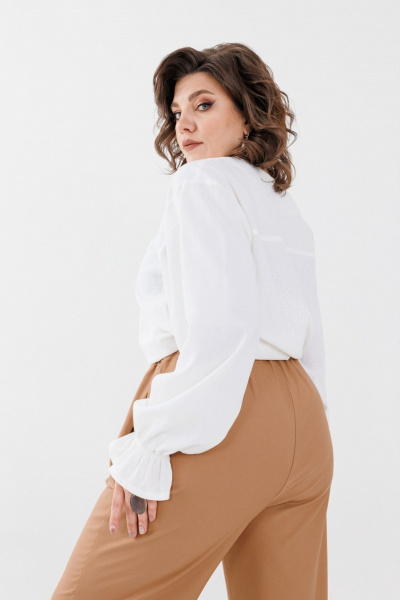 Брюки из вискозы с карманами и резинкой для повседневных образов Anelli 1293.2 кэмел - фото 3