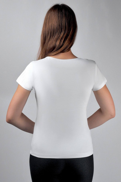 Белый трикотажный джемпер из хлопка с рукавом и эластичным полотном Verally 432П-1 белый - фото 2