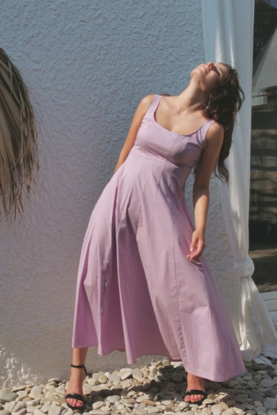 Элегантное длинное платье из хлопка с потайной молнией ERTANNO 2218 - фото 7