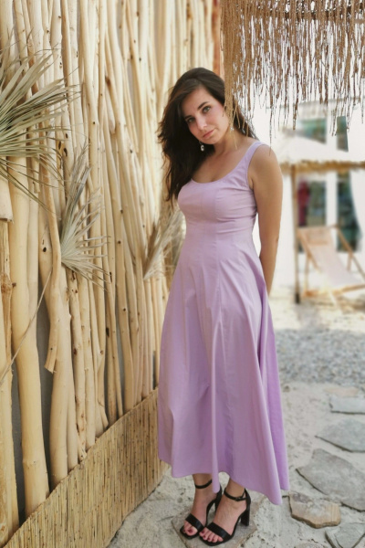 Элегантное длинное платье из хлопка с потайной молнией ERTANNO 2218 - фото 4