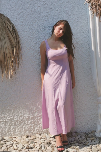 Элегантное длинное платье из хлопка с потайной молнией ERTANNO 2218 - фото 3