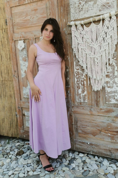 Элегантное длинное платье из хлопка с потайной молнией ERTANNO 2218 - фото 2