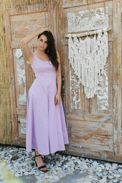 Элегантное длинное платье из хлопка с потайной молнией ERTANNO 2218 - фото 1