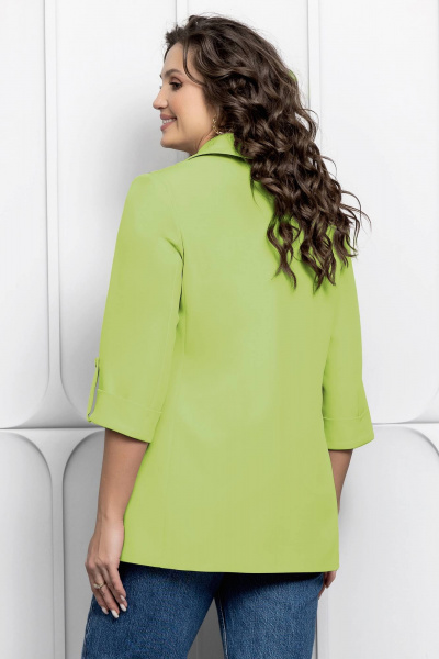 Пиджак прямого силуэта с анималистичным принтом Gold Style 2615/1 салатовый - фото 6