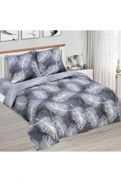 Комплект постельного белья евро из хлопка с серым дизайном АРТПОСТЕЛЬ 509 гармония - фото 1