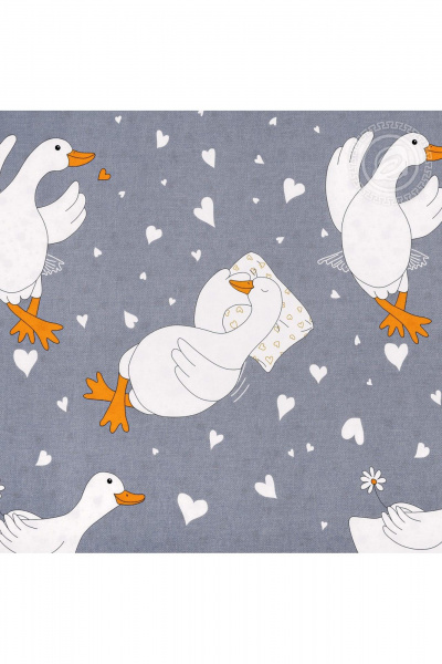 Комплект постельного белья из хлопка с одним пододеяльником АРТПОСТЕЛЬ 900 гусиные_лапки - фото 4