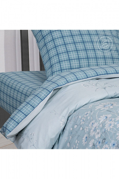 Постельный комплект из хлопка поплин, голубой, универсальный АРТПОСТЕЛЬ 904 верность - фото 3