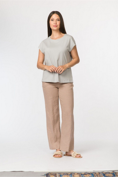 Джемпер прямой с коротким рукавом и круглым вырезом FASHION CENTRE Х-3729 серо-голубой - фото 1