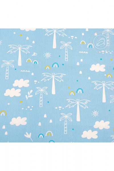 Комплект постельного белья из хлопка с поплином голубой цвет АРТПОСТЕЛЬ 912 движ - фото 5