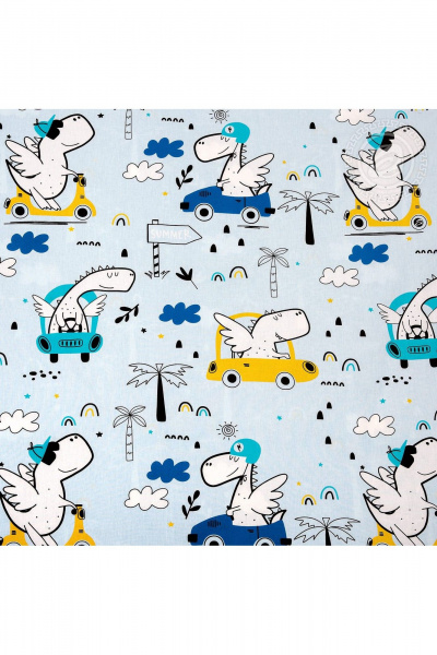 Комплект постельного белья из хлопка с поплином голубой цвет АРТПОСТЕЛЬ 912 движ - фото 4