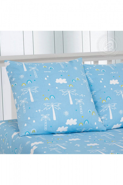 Комплект постельного белья из хлопка с поплином голубой цвет АРТПОСТЕЛЬ 912 движ - фото 2