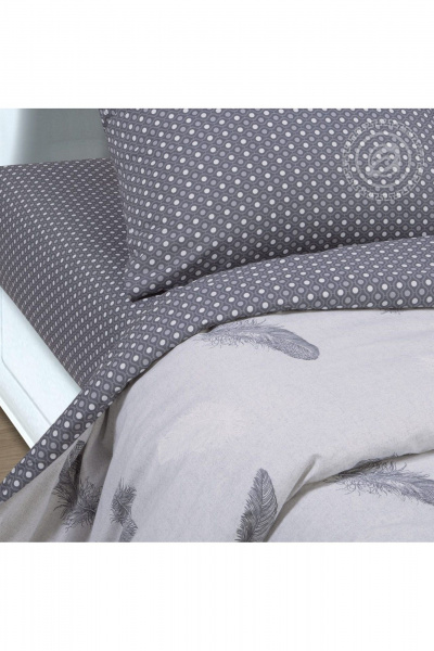 Постельное с простыней на резинке, серый, поплин, мягкий АРТПОСТЕЛЬ 932 феникс - фото 4