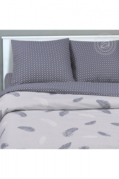 Постельное с простыней на резинке, серый, поплин, мягкий АРТПОСТЕЛЬ 932 феникс - фото 2