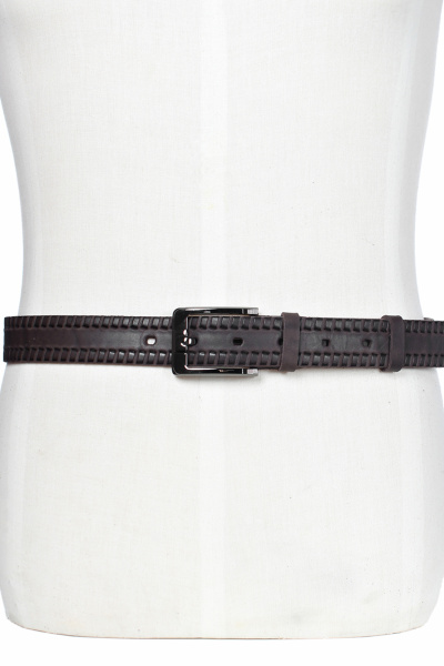 Кожаный ремень с тиснением и пряжкой Galanteya 33223.23с1204к45 2р коричневый - фото 5