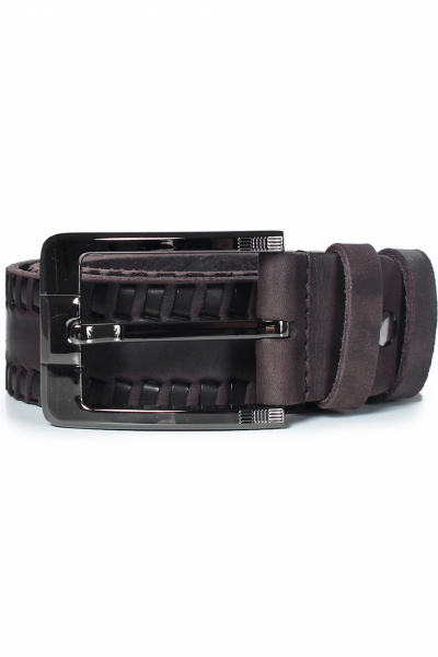 Кожаный ремень с тиснением и пряжкой Galanteya 33223.23с1204к45 3р коричневый - фото 1