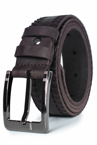 Кожаный ремень с тиснением и пряжкой Galanteya 33223.23с1204к45 3р коричневый - фото 2