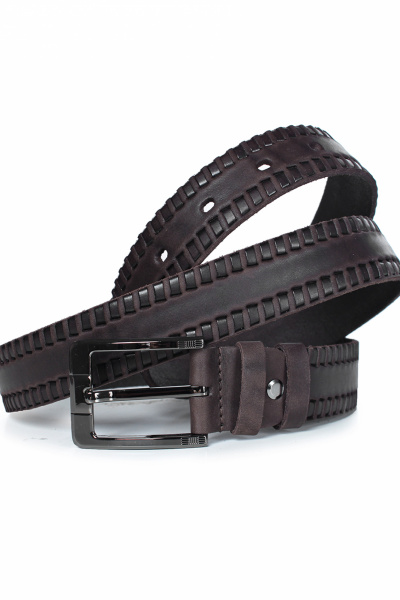 Кожаный ремень с тиснением и пряжкой Galanteya 33223.23с1204к45 3р коричневый - фото 3
