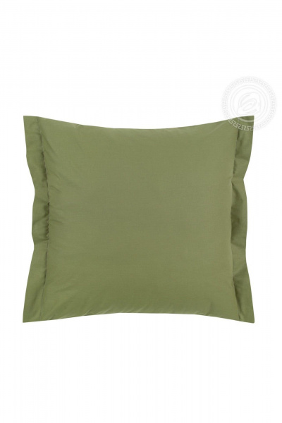 Наволочка из поплина, зеленая, с клапаном, 2 шт. АРТПОСТЕЛЬ 971 олива - фото 1