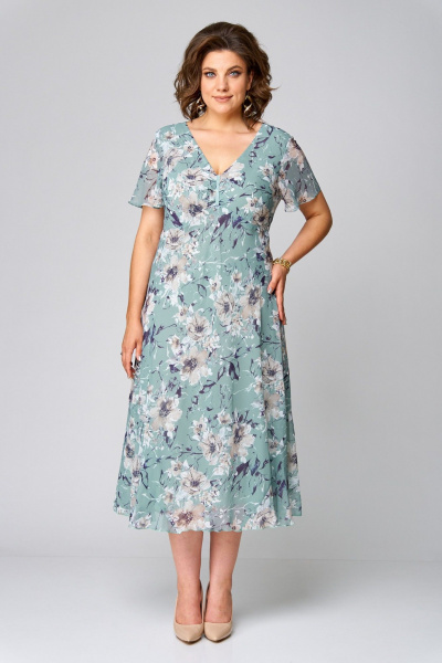 Летний костюм из шифона и ткани с воланами Slaviaelit 166 мята+пудровый - фото 5