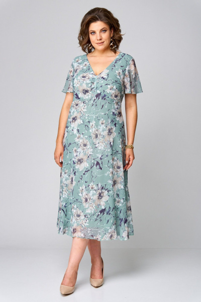 Летний костюм из шифона и ткани с воланами Slaviaelit 166 мята+пудровый - фото 4