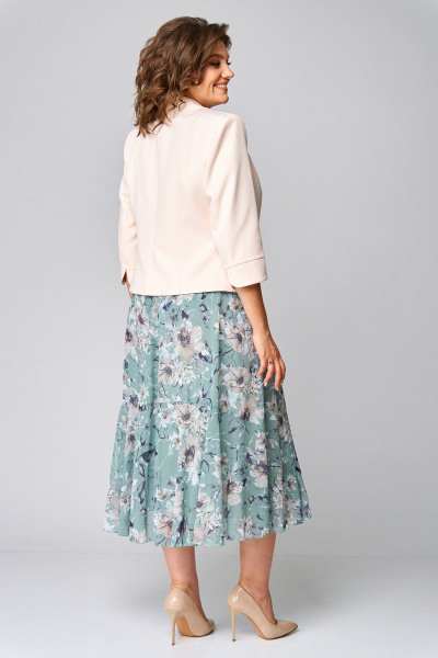 Летний костюм из шифона и ткани с воланами Slaviaelit 166 мята+пудровый - фото 3