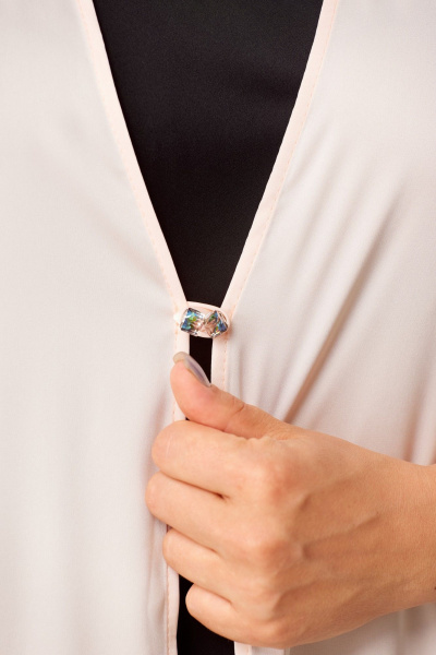 Туника свободного силуэта из шелка удлиненная для лета Avenue 0326-2 персик - фото 5