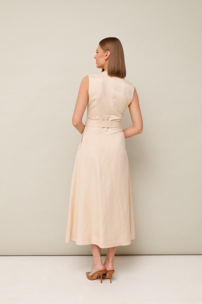 Платье А-силуэта из натуральных тканей с поясом для лета PUR PUR 01-954/7 - фото 4