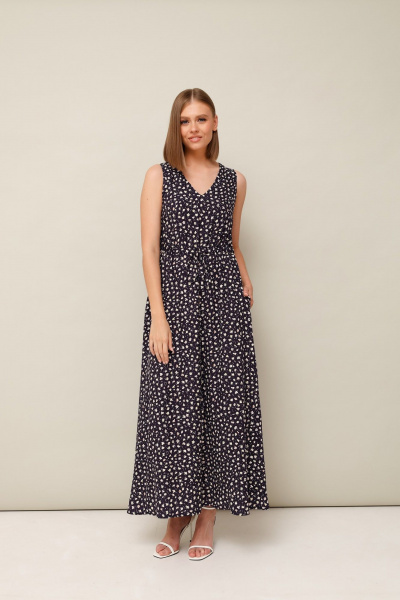 Полуприлегающее платье из вискозы с карманами и шнуром PUR PUR 11-283/5 - фото 1