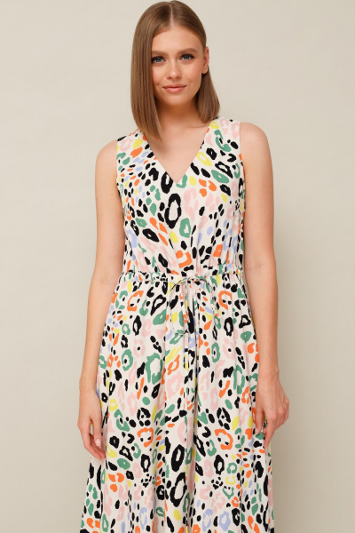 Расширенное платье с запахом и разрезом из текстиля PUR PUR 11-283/6 - фото 3