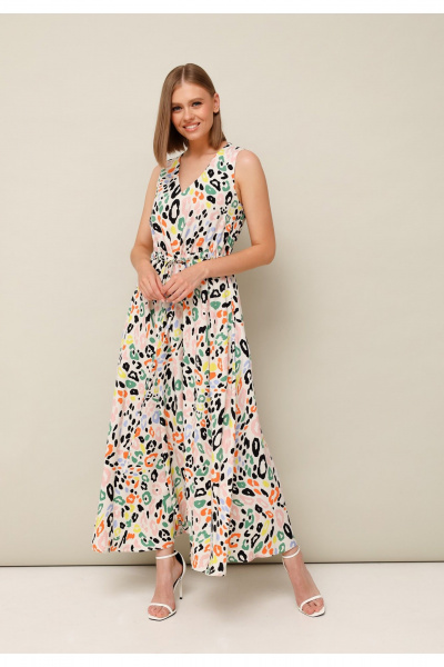 Расширенное платье с запахом и разрезом из текстиля PUR PUR 11-283/6 - фото 2