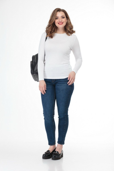 Лонгслив прилегающего силуэта. Anelli 897 белый - фото 4