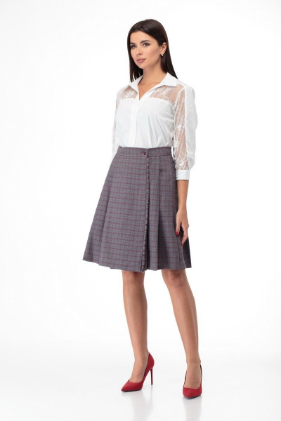 Юбка Anelli 905 клетка_беж - фото 6
