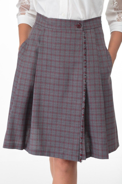 Юбка Anelli 905 клетка_беж - фото 4