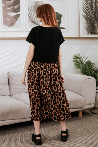 Летнее платье со сборкой по талии из хлопка и вискозы BUNABOUTIQUE 21071 - фото 5